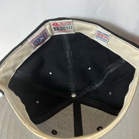 Wichita Wranglers Hat Baseball Cap Fitted‎ 7 3/4 New Era Vintage 90s MiLB Black - Picture 6 of 7